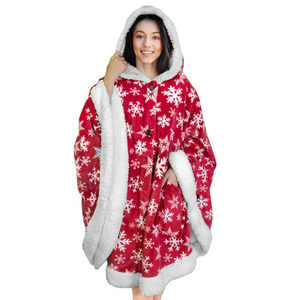 Couverture en peluche Sherpa avec capuche, portable et doux, en peluche, <span class=keywords><strong>polaire</strong></span> chaude, avec des poches - Product Image 5