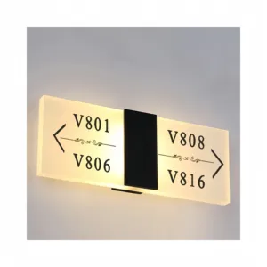 لوجو ولوحة كلمات بضوء LED من الاكريليك بقوة 12 فولت بعلامة خاصة مخصصة للفنادق والمقهى والمدرسة لوحة رقم البوابة