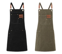 PerfectChef Tablier de cuisine uniforme en toile de coton denim pour hommes, avec poches pour outils de cuisson et de pâtisserie