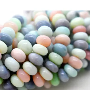 Natural Colorful Multi Treated Opal Plain Rondelle Gemstone For Making Beaded Mala Necklace, Wholesale Drilled Gemstone Supplier
