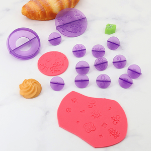 Ensemble d'outils de cuisson en plastique gaufré imprimé directement en usine, 14 pièces, sucre tourné, outil de meulage pour la <span class=keywords><strong>pâtisserie</strong></span> et la cuisine - Product Image 1