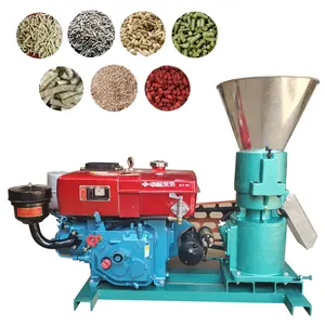 100-200kg/h diesel engine 8HP animal feed processing machines /pallet making machine for pigs cattle sheep