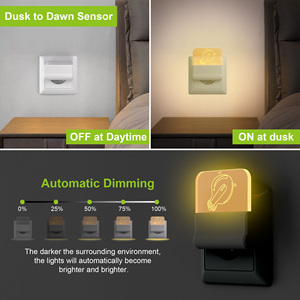 Mini <b>Plug</b> in LED Night <b>Light</b> with Automatic <b>Light</b> Sensor 2700K Warm White US <b>Plug</b> 0.5W Energy Saving Kids Night Lamp Wholesale - Product Image 5