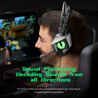 Casque de jeu filaire USB 3,5 mm G15 Cool Esports Devil Horns avec micro pour PS4 et téléphone portable, en cuir – Nouveauté 2025, Vente Flash