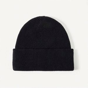 Wholesale in Stock Solid Color Plain Knitted Cashmere Beanie With Custom Logo 100% Wool <b>Winter</b> Beanie <b>Hat</b> - Product Image 5