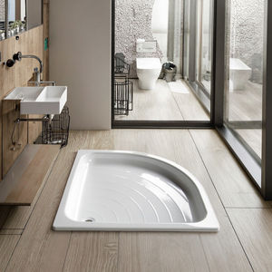 Fabricante Atacado Banheiro Bandeja De Chuveiro De Aço Esmalte Bandeja De Chuveiro XG900C Sector Forma Bandeja De Chuveiro De Aço Com Avental - Product Image 4