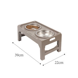 Grosir mangkuk pemberi makan anjing ganda mangkuk air makanan kucing pengangkat makanan hewan peliharaan dengan Dudukan baja tahan karat untuk anjing - Product Image 5