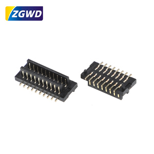 Btb khe đôi 0.8mm dọc SMT <span class=keywords><strong>Board</strong></span>-to-<span class=keywords><strong>Board</strong></span> kết nối nam nữ 4.0H -8.5h <span class=keywords><strong>PCB</strong></span> <span class=keywords><strong>board</strong></span> ổ cắm kết nối 16A Đánh giá hiện tại - Product Image 3