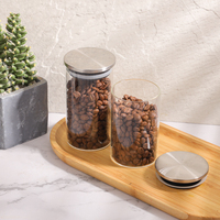 Pot en verre alimentaire de 250 ml, 300 ml, 550 ml avec bouchon en acier inoxydable pour le stockage des grains de café et des fruits, étiquettes et impression de logo personnalisées