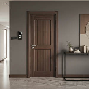 <span class=keywords><strong>Porte</strong></span> de sécurité de luxe en aluminium moulé et bois sculpté, style américain moderne, anti-effraction, pour entrée extérieure d'appartement - Product Image 2