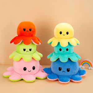 Peluche de Pulpo Reversible Personalizado, Almohada de Pulpo de Doble Cara que Cambia de Expresión, Regalo para Niños, Muñeco de Pulpo que Cambia de Cara - Product Image 1