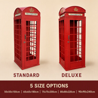 Bilik Telepon Luar Ruangan Merah Versi Standar Deluxe Ukuran Kustom 50x50x150cm hingga 90x90x240cm untuk Perabotan Jalan