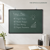 Tableau noir mural vert avec cadre en aluminium noir, tableau d'écriture magnétique pour salle de classe, bureau, école, maison