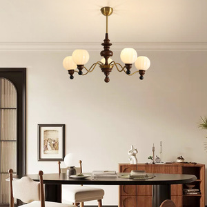 French Retro Style Chandelier Multi Head E27 LED Gold Round <b>Ceiling</b> <b>Light</b> For Bedroom Study Room - Product Image 1