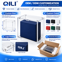 Boîte de rangement magnétique transparente en acrylique pour cartes TCG, idéale pour la collection et l'affichage des cartes à collectionner