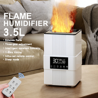 Diffuseur d'arômes intelligent de bureau 3,5 L, humidificateur d'air, flamme simulée avec contrôle tactile et télécommande, électronique grand public