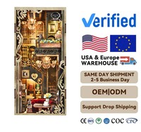 Kit de construction de maison miniature en bois 3D sur mesure, étagère à livres, éclairage LED, couvercle anti-poussière, cadeaux pour adultes, décoration de la maison