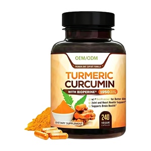 Cápsulas de Cúrcuma Orgánica Natural con Pimienta Negra y Jengibre, Marca Privada Coreal OEM, Suplemento para Adultos para Energía y Apoyo Inmunológico - Product Image 1