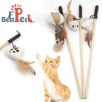Jouet pour chat, baguette interactive à plumes, jouet souris pour chat, jouet en bois pour l'entraînement et l'exercice des chats, 18 styles