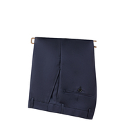 Costume d'affaires bleu marine pour homme, croisé, avec veste et pantalon, pour adultes, en polyester/rayonne, semi-entoilé HK2022-1