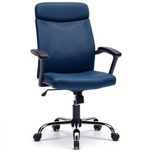 Fami Swivel <b>Stool</b> <b>Padded</b> Seat Fabric Blue Dim 600x600x480 680mm - Product Image 2