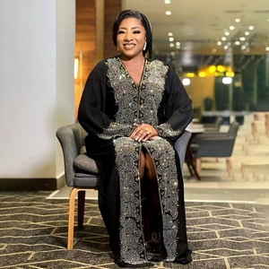 Robes <span class=keywords><strong>Abaya</strong></span> Musulmanes à Strass <span class=keywords><strong>Pas</strong></span> Chères de Fabricants CCY, Robe Longue <span class=keywords><strong>Abaya</strong></span> Africaine à Col en V pour Femmes de Dubaï - Product Image 4