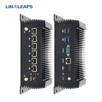 Procesador de diseño personalizado de tamaño mini integrado, procesador Intel, miniPC industrial sin ventilador, puertos serie duales, Pfsense Firewall VPN