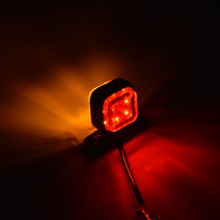 Feu de gabarit latéral carré à LED avec base en caoutchouc, rouge, ambre, blanc, 12V 24V, pour camion, remorque, fourgonnette, caravane, étanche