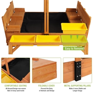 Chaise de jardin banc siège extérieur <span class=keywords><strong>bac</strong></span> à <span class=keywords><strong>sable</strong></span> meubles enfants en bois <span class=keywords><strong>bac</strong></span> à <span class=keywords><strong>sable</strong></span> carré assis jouer <span class=keywords><strong>bac</strong></span> à <span class=keywords><strong>sable</strong></span> avec couvercle 3 bacs à jouets - Product Image 4