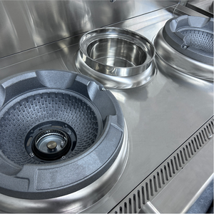 Novo Design Baixa Pressão Duplo Queimador De Aço Inoxidável Duplo Wok Queimador De Fogão A Gás com Sopa Pote - Product Image 4