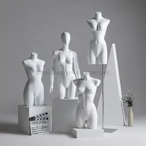 Fashion Dessous Store Frauen Schaufenster puppe für Kleidung Display White Plastic Sexy Unterwäsche Torso Upper Female Mannequin