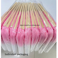 Kipas Tari Sutra Warna Pink yang Dapat Disesuaikan, 36cm, Tulang Bambu, untuk Pertunjukan dan Kompetisi Tari Perut
