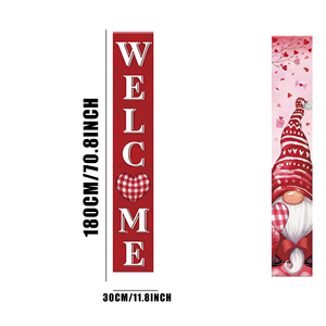 Valentine's Day Polyester Door Curtain 30*180cm Festive <b>Banners</b> for Home Decor - Product Image 2