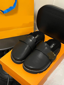 Mules imprimées vintage doublées polaire, sandales plates pour femme, chaussures de marche quotidiennes d'extérieur, vente en gros - Product Image 2