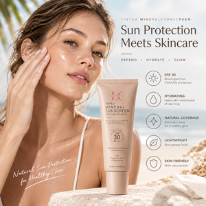 Crème solaire minérale teintée Lance OEM SPF 30, protection large spectre UVA UVB, fini naturel léger - Product Image 4
