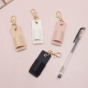 RTS PU Leather Pen Holder Carabiner Clip Hanging Pen Case Lightweight Stylish Handmade Promotional <b>Gift</b> for School Entrance - Product Image 1