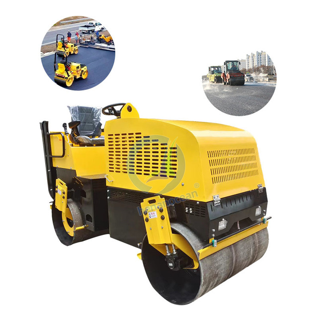 Small 2 Ton Gasoline Size Soil Asphalt Tandem the Little Trench Truck Vibrator Block of Mini Vibro Road Roller