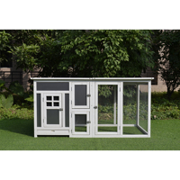 XPT041 poulailler moderne gris en bois pour animaux de compagnie maison de ferme en plein air énorme course de poulet pour animaux de compagnie