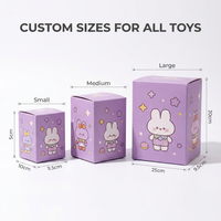 Coffret Cadeau Personnalisé Boîte Mystère Chanceuse pour la Fête des Enfants, Boîte en Carton Ondulé Blanc avec Doublure Éponge et Motifs Dessin Animé, Quatre Couleurs avec Estampage à Chaud