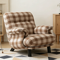 Fauteuil de salon en velours côtelé à carreaux, capitonné, rembourré et confortable, pour la maison, le salon