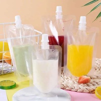 Pochettes souples transparentes en PET de 50 ml à 500 ml avec bec verseur pour bière, eau minérale, champagne, vodka
