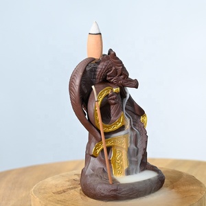 Brûleur d'<span class=keywords><strong>encens</strong></span> à refoulement en céramique chinoise SHUNJIAFU en forme <span class=keywords><strong>de</strong></span> dragon pour cônes d'<span class=keywords><strong>encens</strong></span> au bois <span class=keywords><strong>de</strong></span> santal, décoratif - Product Image 2