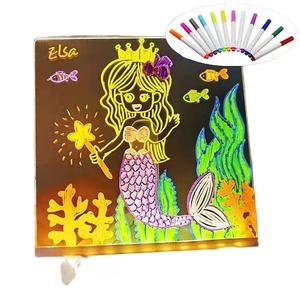 กระดาน<span class=keywords><strong>วาด</strong></span><span class=keywords><strong>ภาพ</strong></span>เรืองแสงแบบเสียบปลั๊ก DIY กระดานอะคริลิคสำหรับเรียนรู้ กระดานบันทึกข้อความแบบลบได้ ไฟตกแต่งกลางคืน - Product Image 4