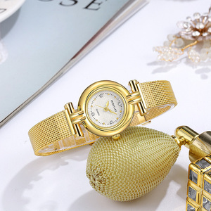 <span class=keywords><strong>Orologio</strong></span> da <span class=keywords><strong>Donna</strong></span> con <span class=keywords><strong>Cinturino</strong></span> in Maglia d'<span class=keywords><strong>Acciaio</strong></span> Inossidabile, Quadrante Rotondo Dorato di Lusso, <span class=keywords><strong>Orologio</strong></span> da Polso al Quarzo per Studentesse - Product Image 3