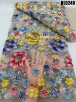 Nouvelle mode Émirats arabes unis Dubaï Tissu en dentelle de luxe Broderie artisanale Dentelle perlée avec paillettes Autriche Robe de mariée