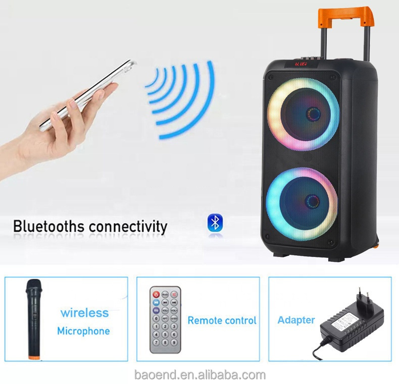 Altavoz bluetooth con luz de llama para en Casa, altavoz portátil inalámbrico de alta potencia para karaoke, 300W, 8 pulgadas|Altavoces portátiles| AliExpress