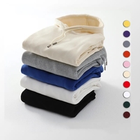 Sweat à capuche à manches longues pour hommes 330g populaire automne et hiver pull épais en coton de couleur unie avec imprimé brodé 100% coton