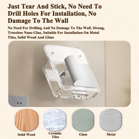Support mural adhésif personnalisé sans perçage pour téléphone avec fente pour câble, organisateur mural sans perçage pour téléphone