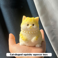 Jouets Squishy Chat à Presser Anti-Stress pour Enfants, Cadeaux de Fête, Jouets Sensoriels à Pincer, Adaptés aux Adultes et aux Enfants