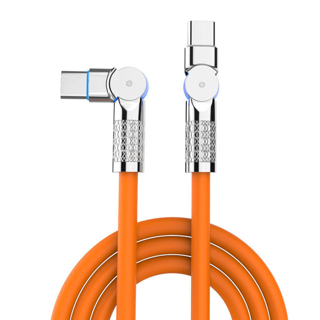 Durable 180 360 Degree Rotation Type C Silicon Data Cables High Power 180 Degree PD60W Tinned Copper 180 Degree Cables
